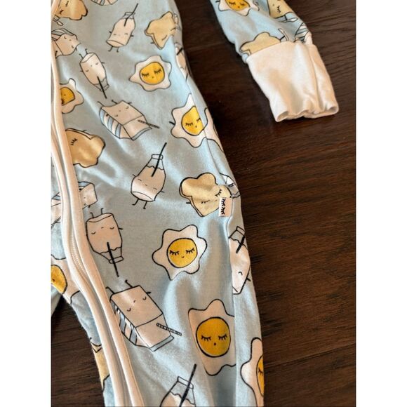 Little Sleepies Blue Breakfast One Piece Pajama 6-12 months - Picture 4 of 6